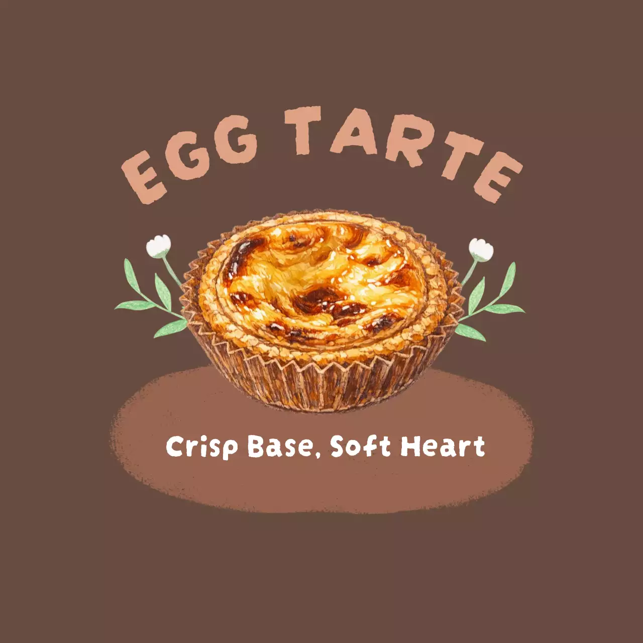 갈색 심플 디저트 메뉴 홍보