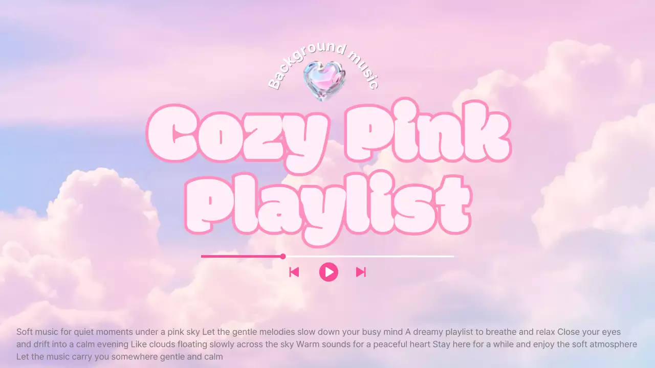 분홍 귀여음 음악 안내