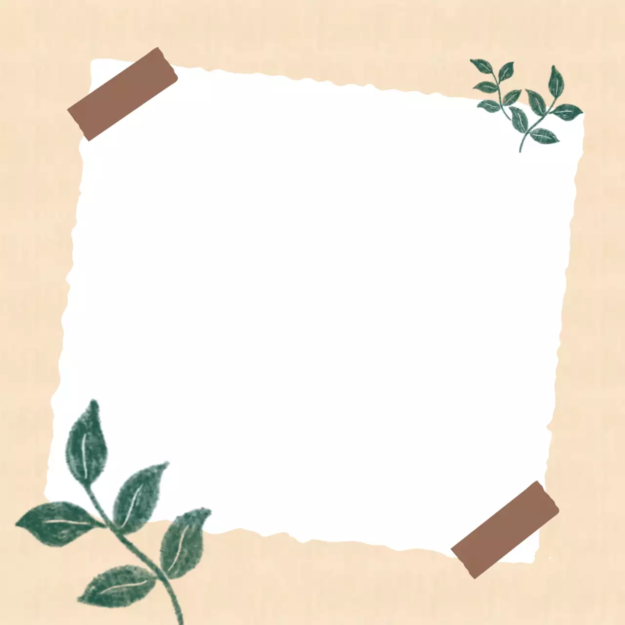 베이지색 심플 잎사귀 노트