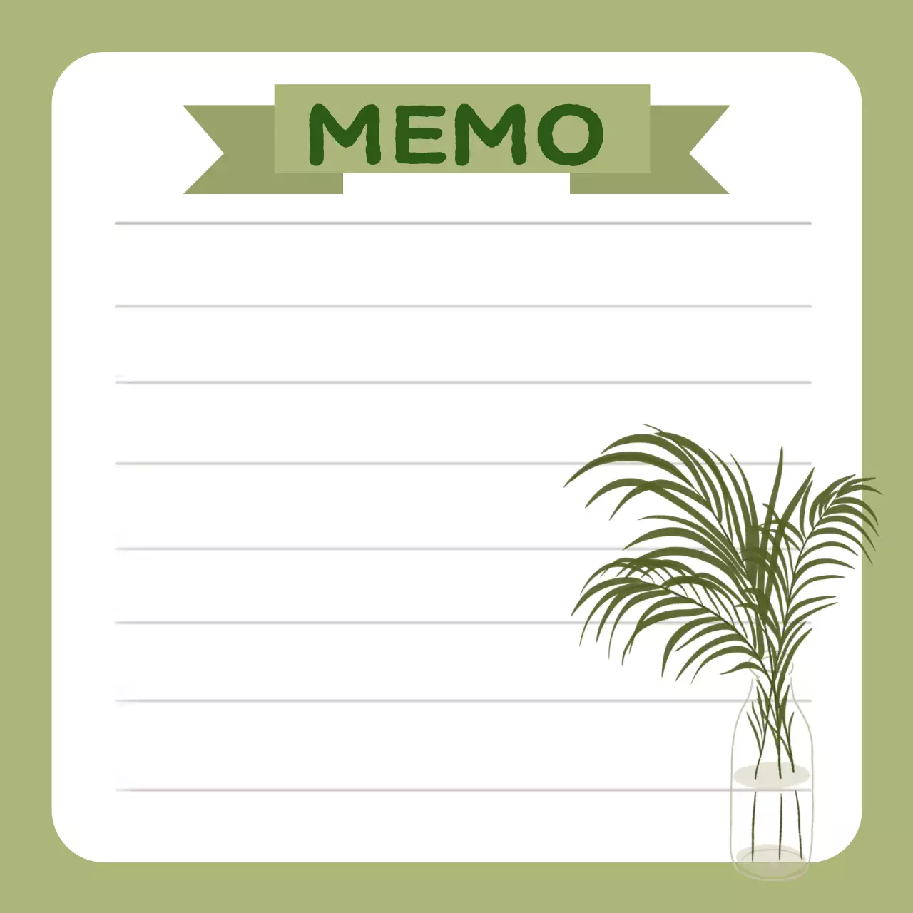 초록색 심플 화병 노트