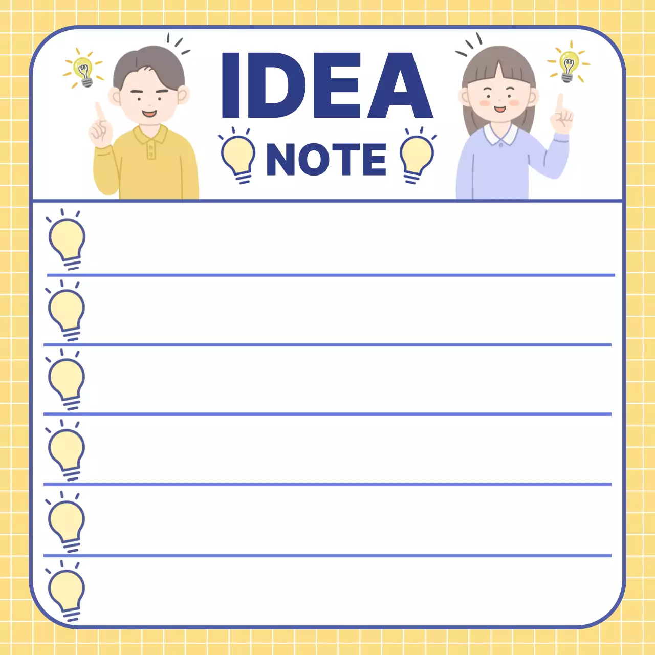 노란색 심플 아이디어 노트