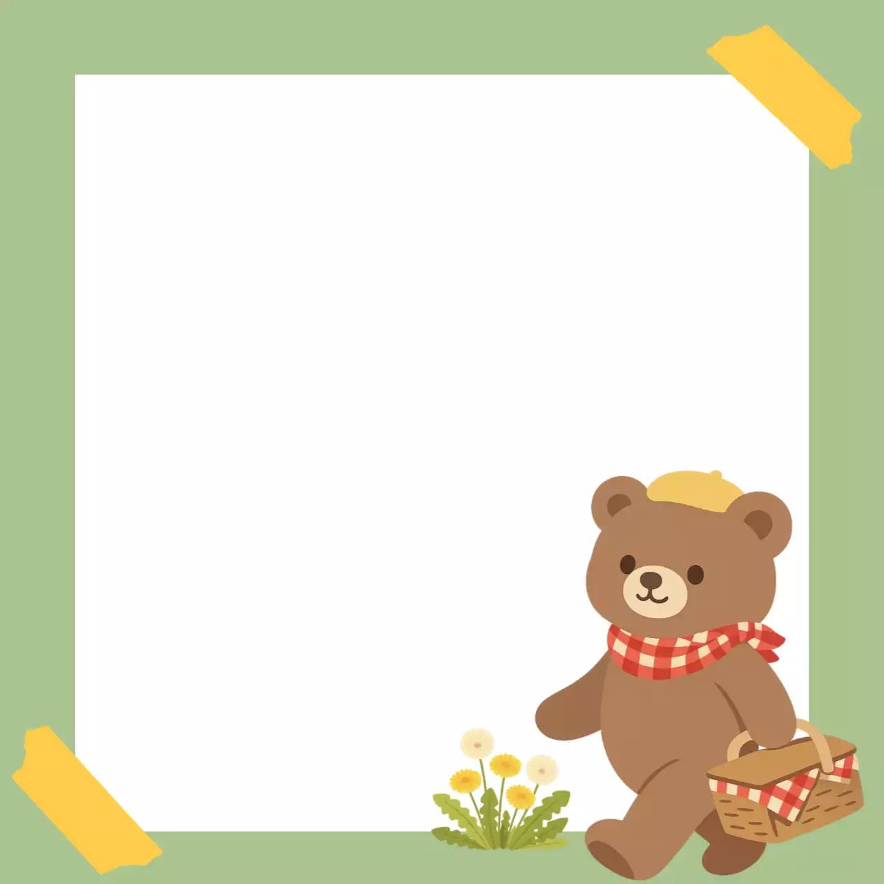 연두 심플 봄소풍 곰돌이 노트