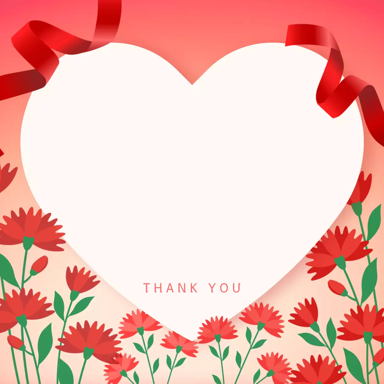 빨강 아기자기한 감사 인사 엽서프레임