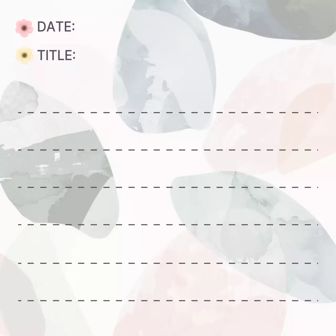 그레이 미니멀 꽃잎 노트