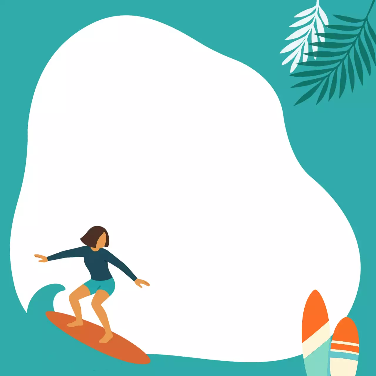 청록색 미니멀 여름서핑 스포츠 노트