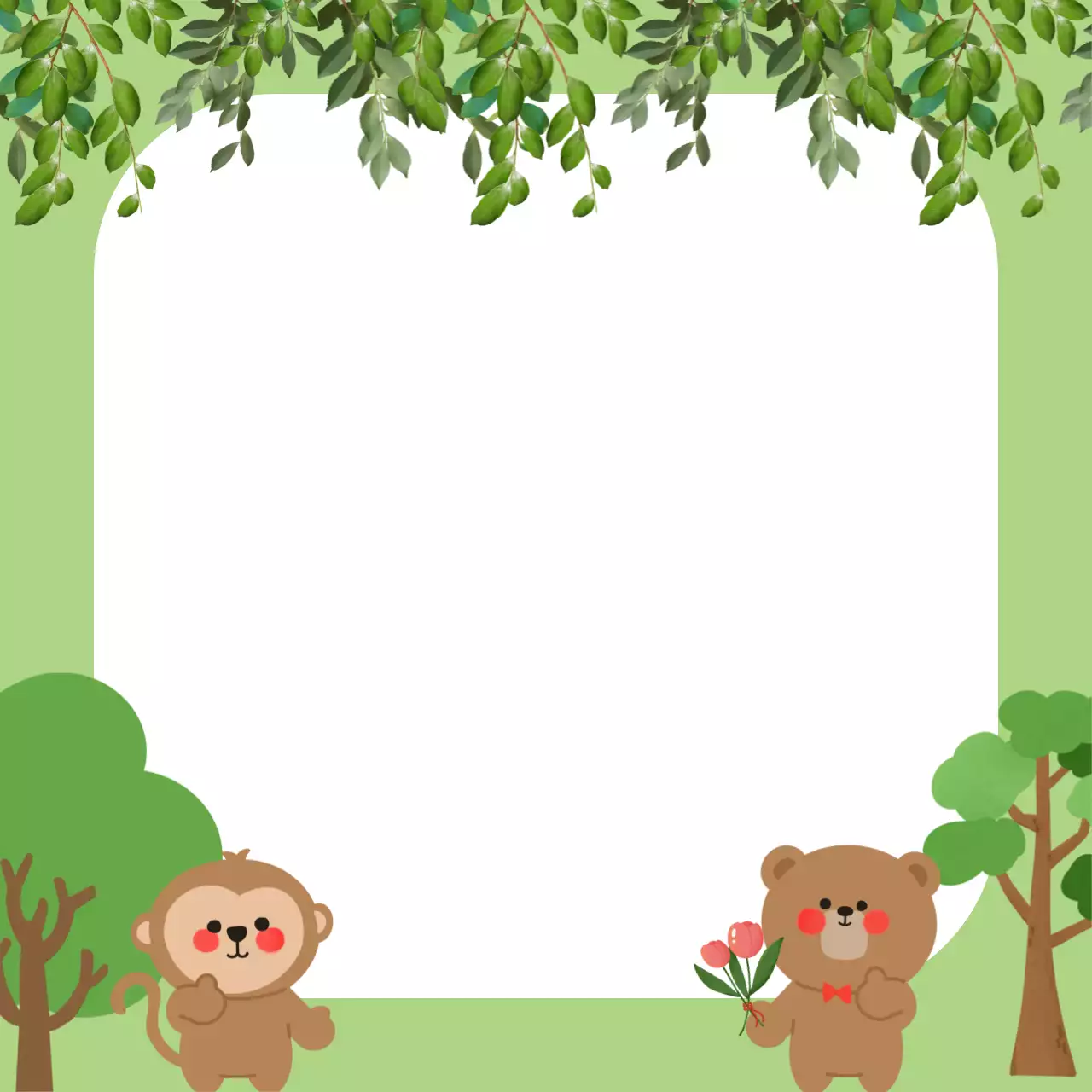 그린 귀여운 위로 포토프레임