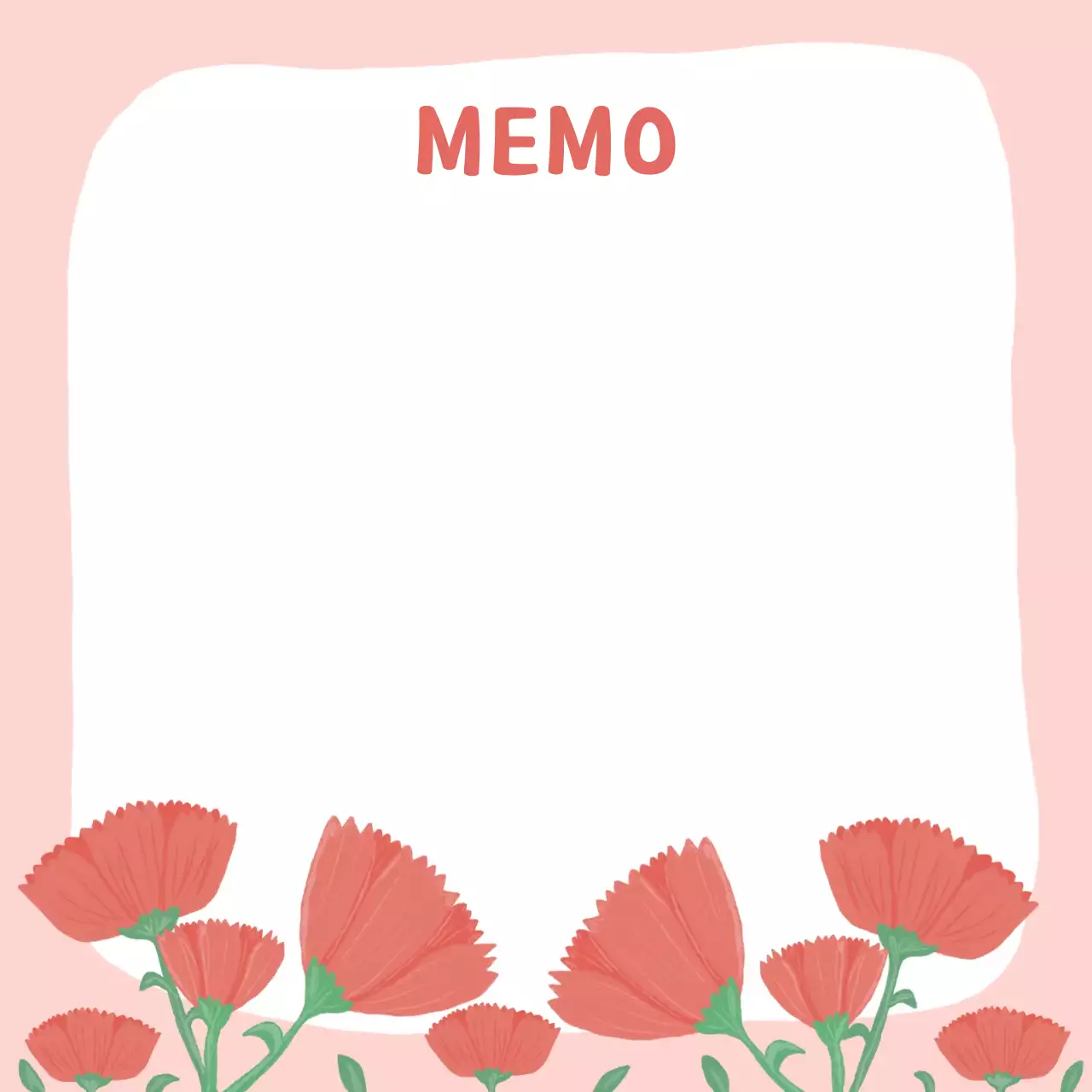 분홍색 심플 카네이션 프레임