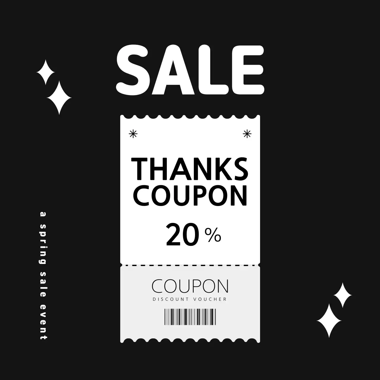 검정 심플 할인 행사 홍보