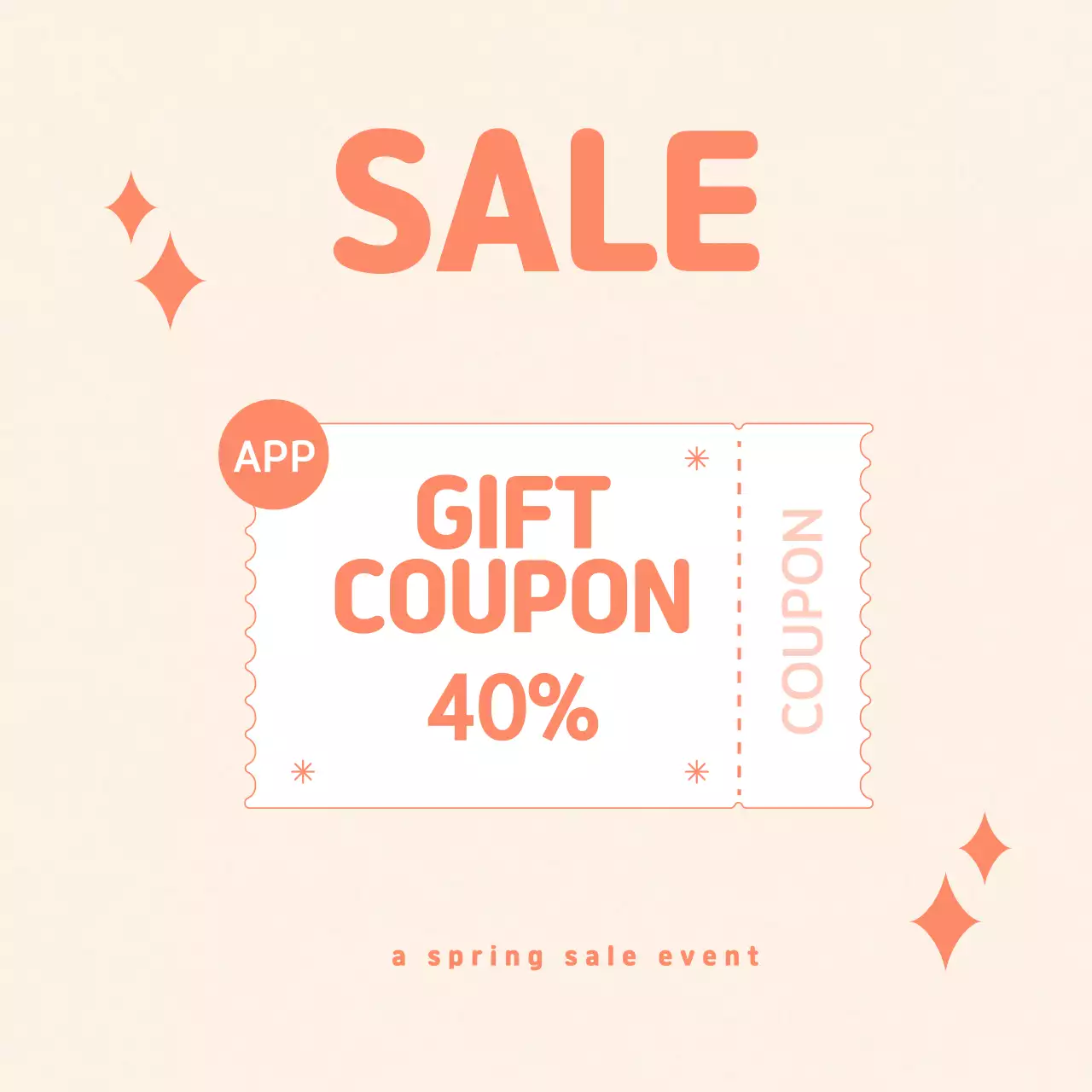 연한주황 심플 할인 행사 홍보