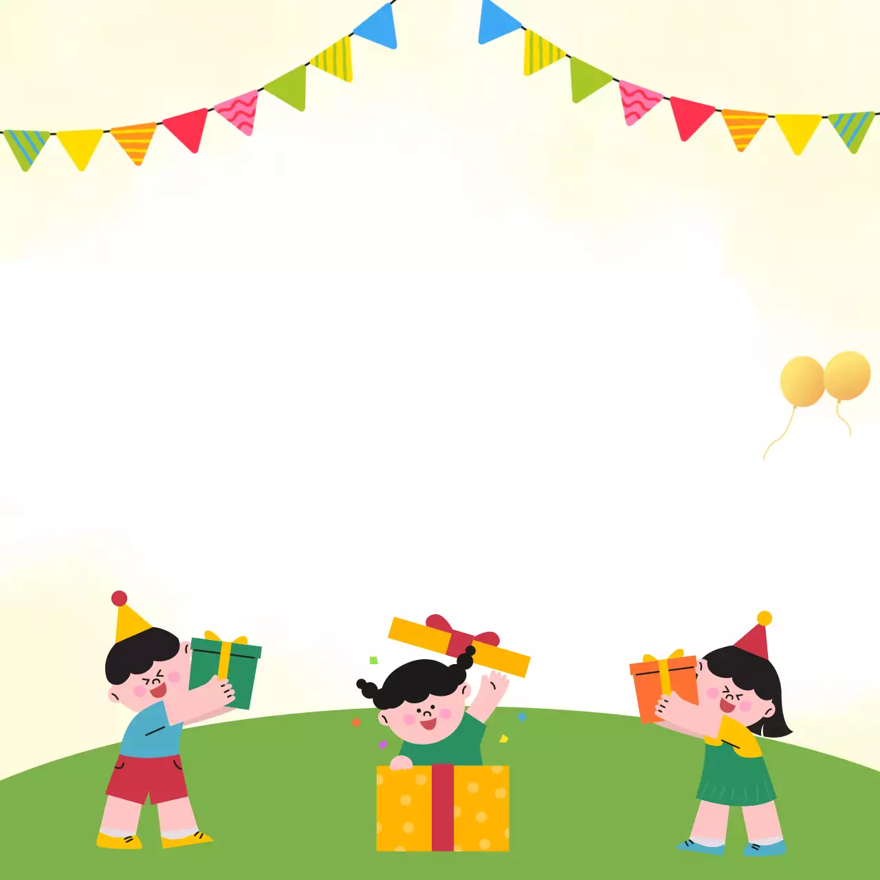 노랑 아기자기한 어린이선물 편지