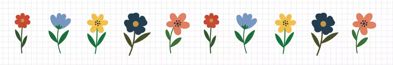 빨강 심플 꽃 무늬 스티커