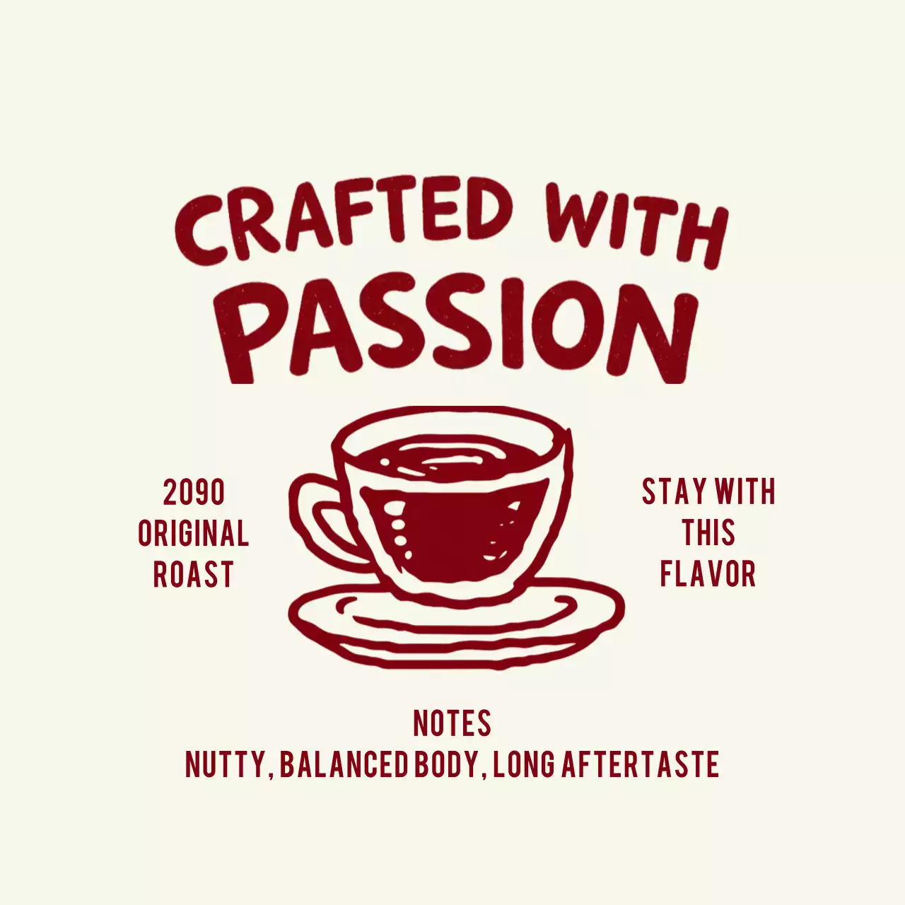 빨강 심플 커피 메뉴 홍보