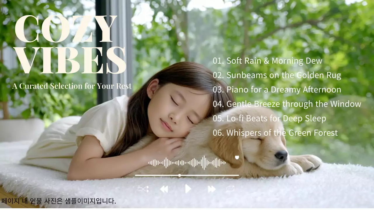 녹색 심플 휴식 음악 안내