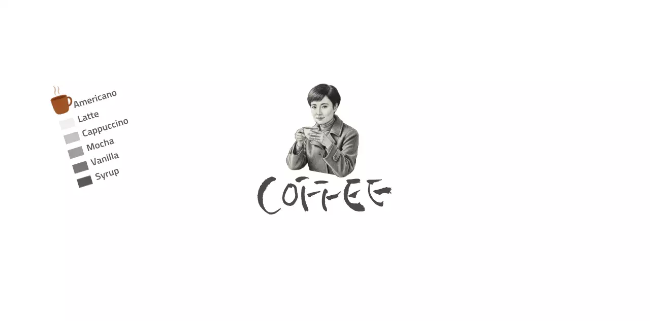 갈색 레트로 커피 메뉴 홍보