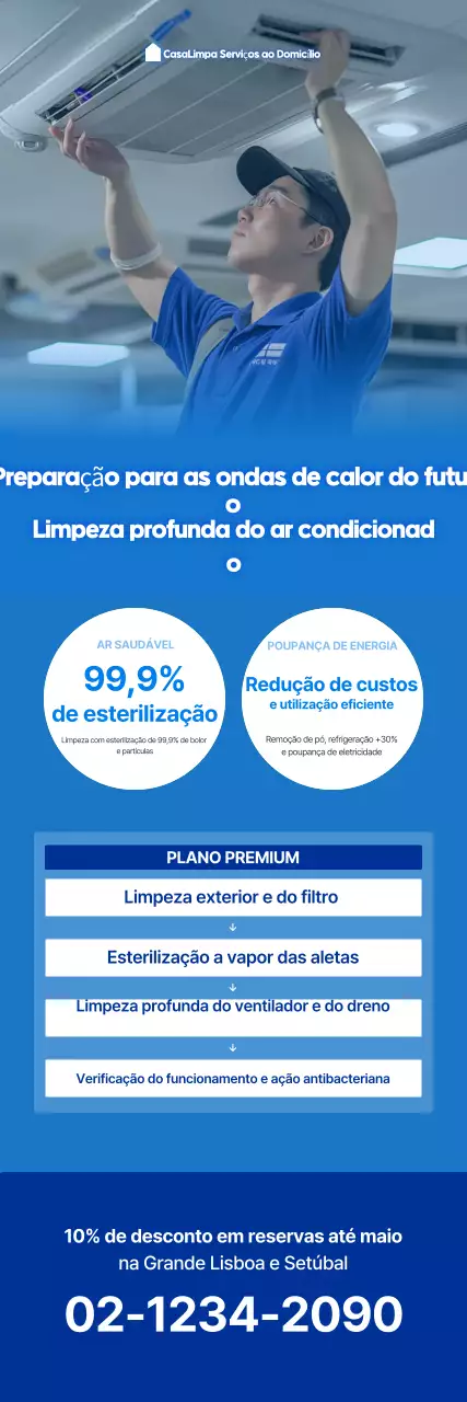 Guia de limpeza do ar condicionado Blue Neat