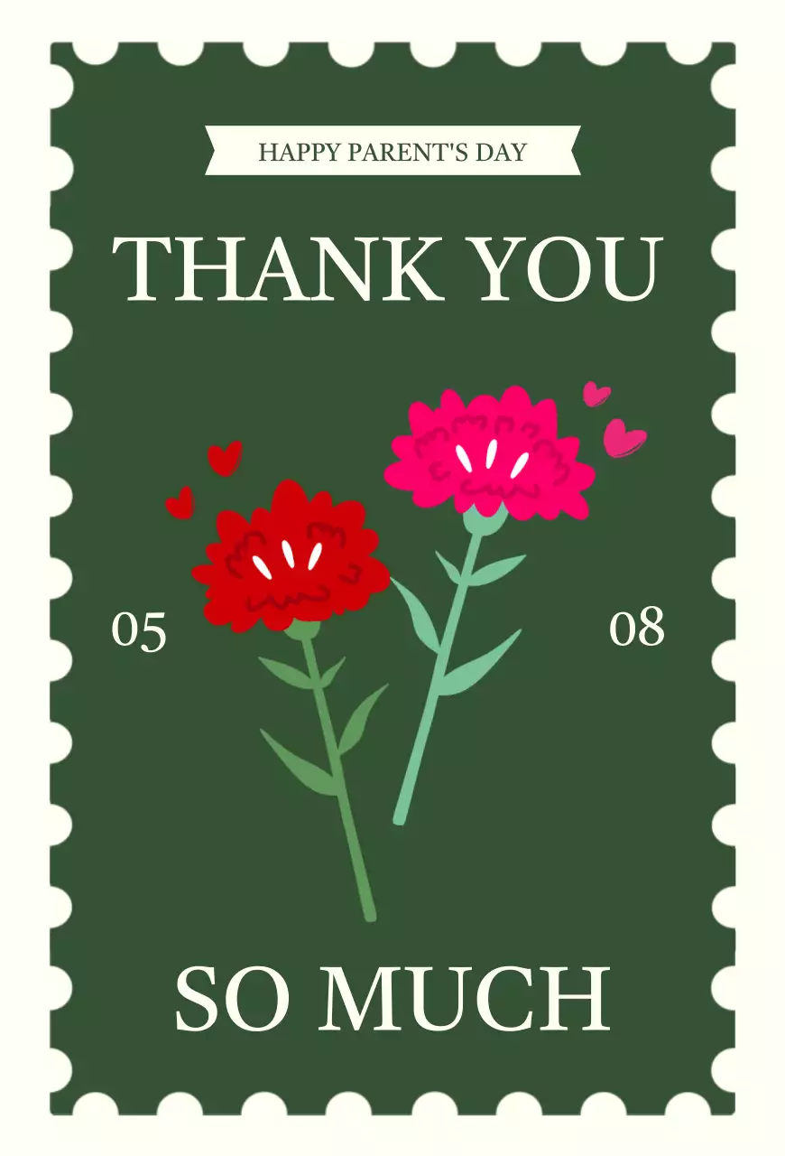 초록색 심플한 어버이날 감사 인사