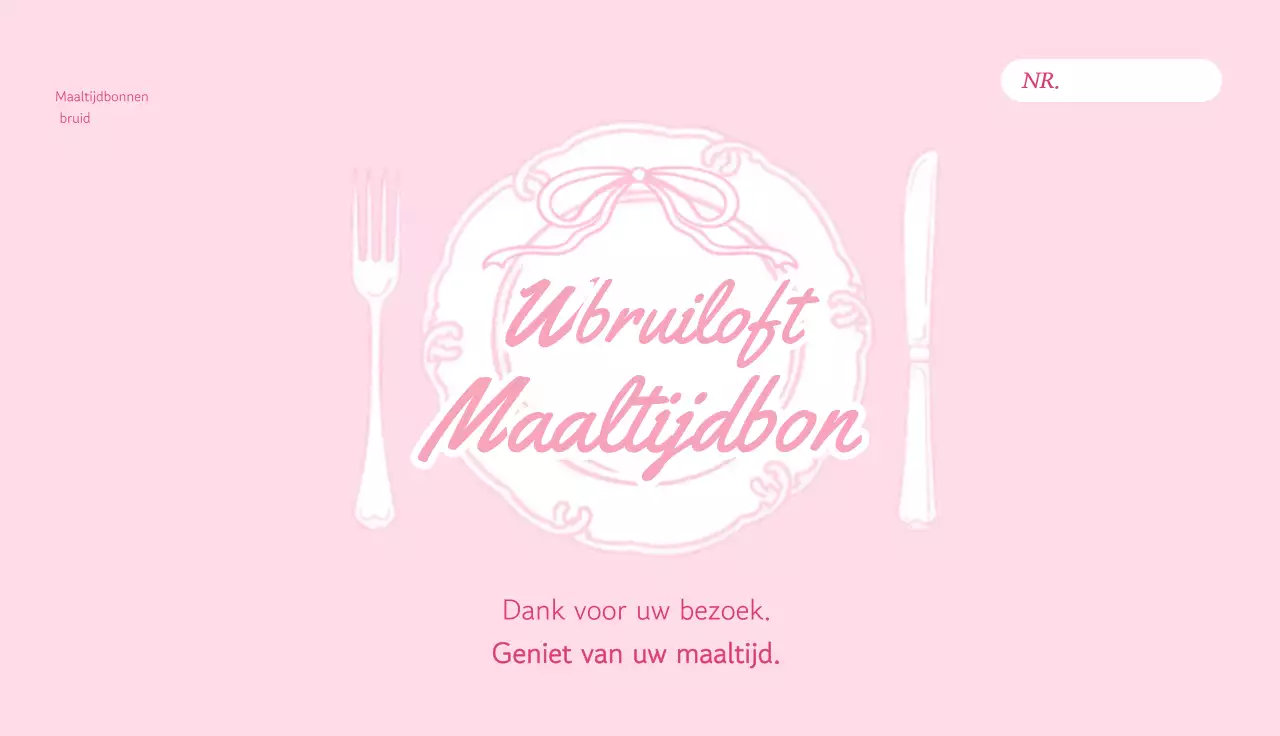Gids voor schattige roze maaltijdvouchers voor een bruiloft