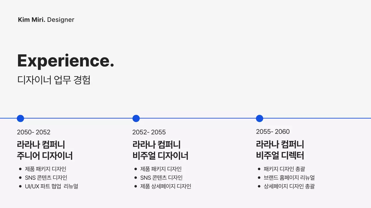 파란색 모던 디자인 포트폴리오 소개