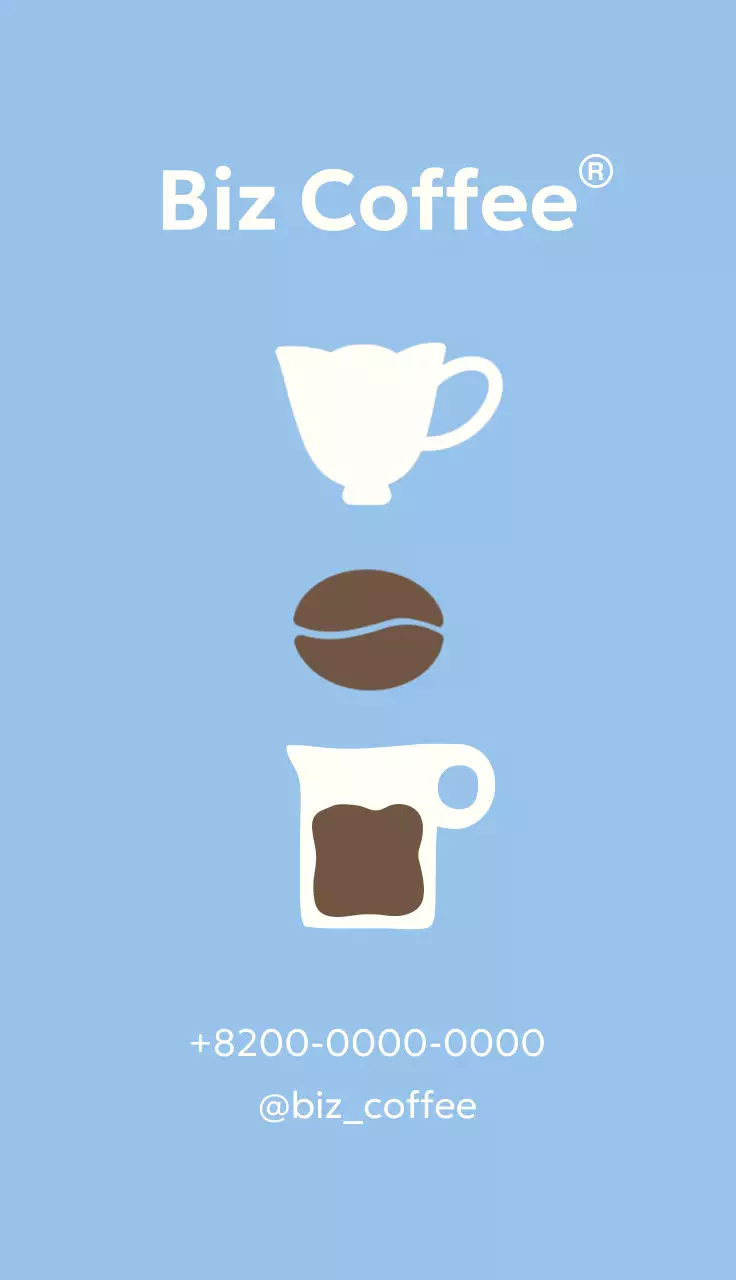 파랑 미니멀 커피 메뉴 홍보