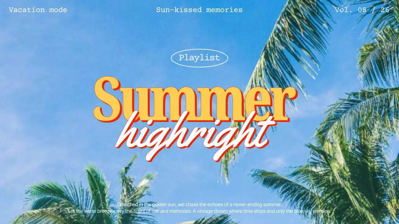 파란색 모던 여름 레트로풍 플레이리스트