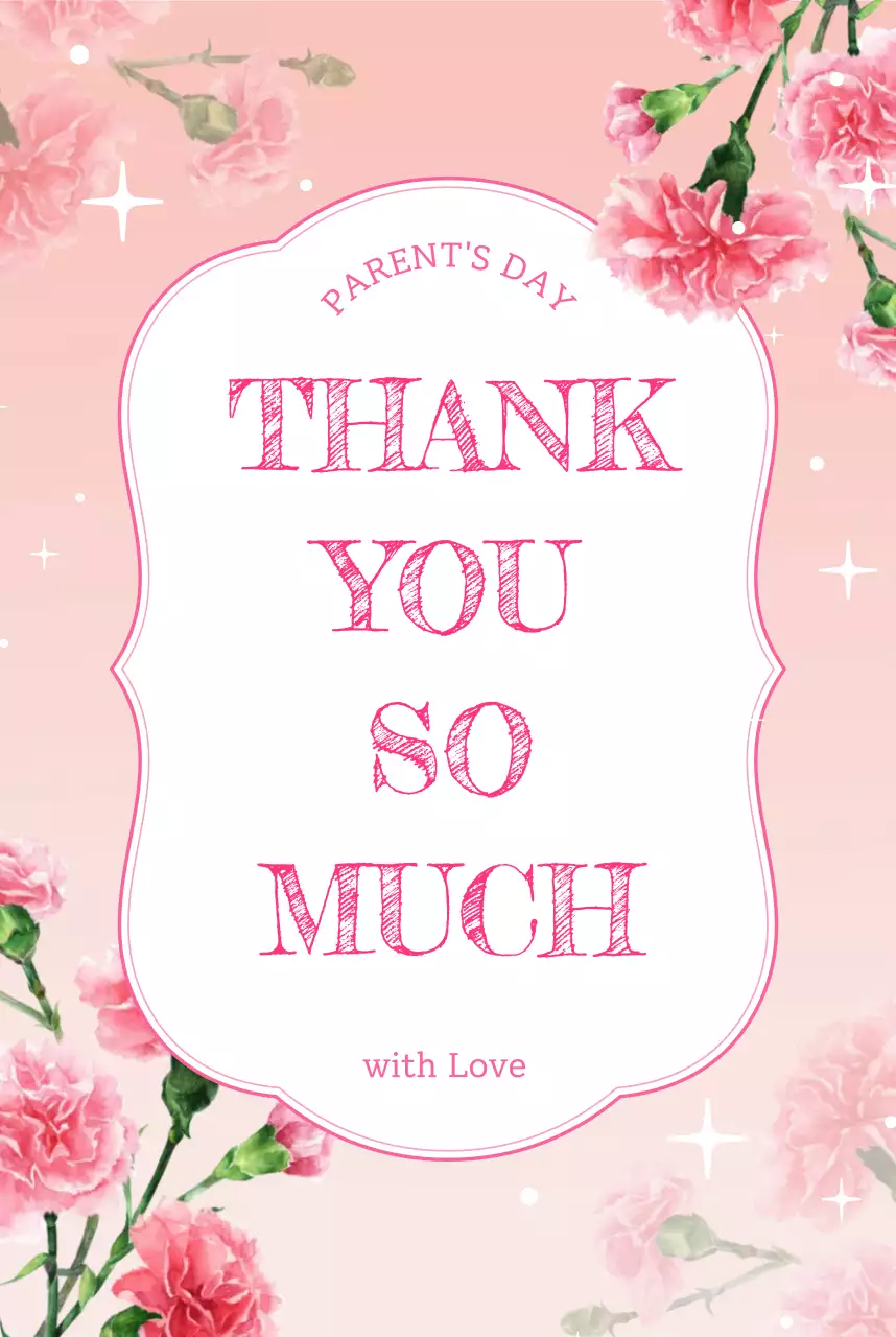 분홍색 클래식한 어버이날 감사 인사