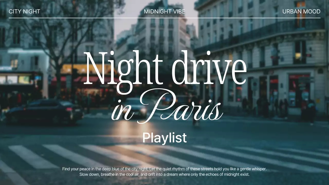 파랑 모던 도시 야간 드라이브 플레이리스트