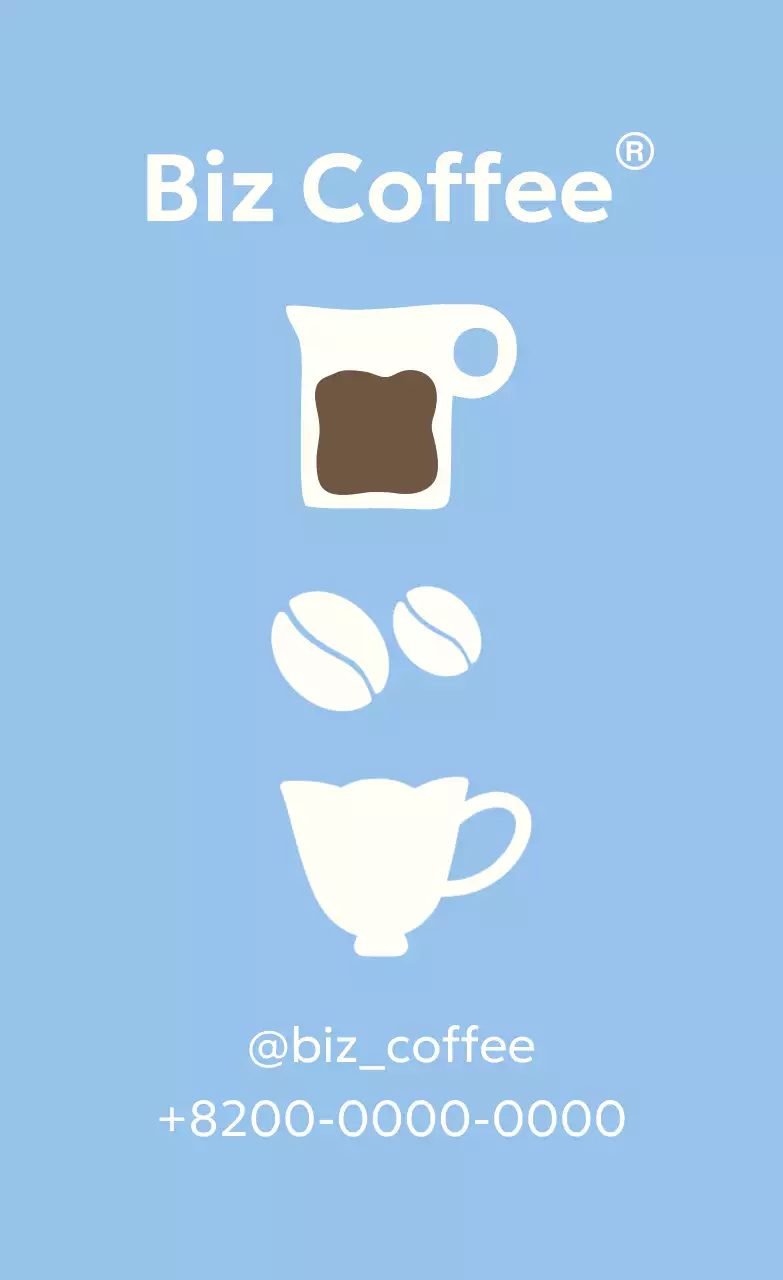 파랑 미니멀 커피 메뉴 홍보