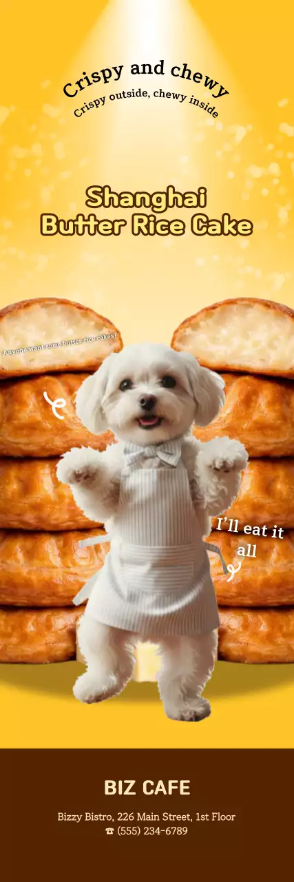 Yellow neat puppy cookie promotion