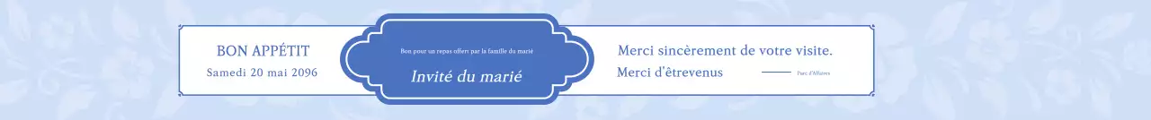 Événement de mariage bleu soigné