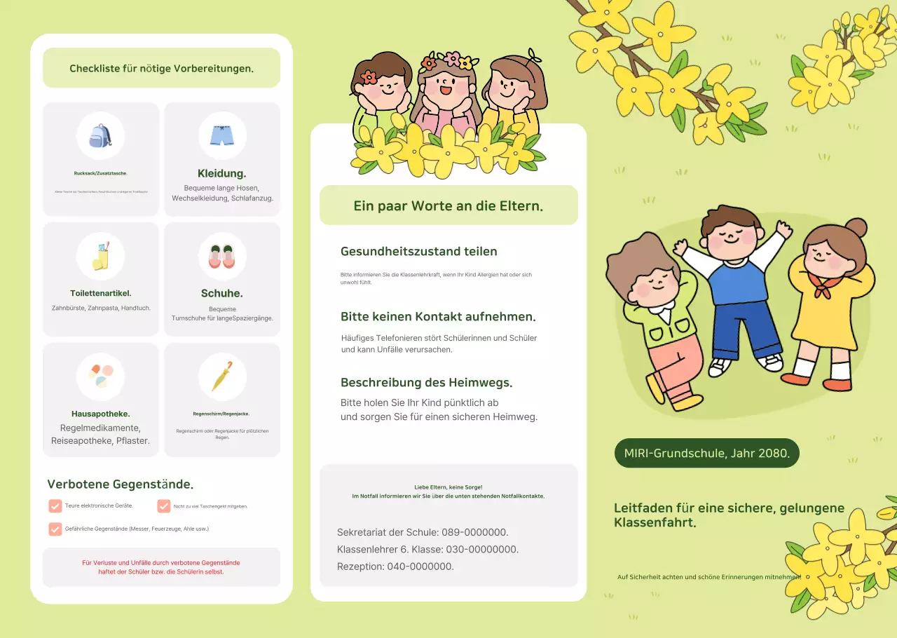 Leitfaden für einen charmanten Schulausflug in Hellgrün für die Grundschule