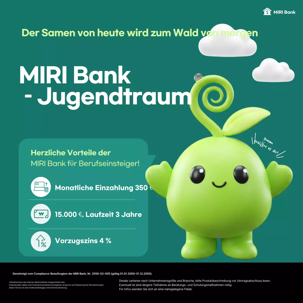 Finanzförderung für grüne, minimalistische Jugendliche