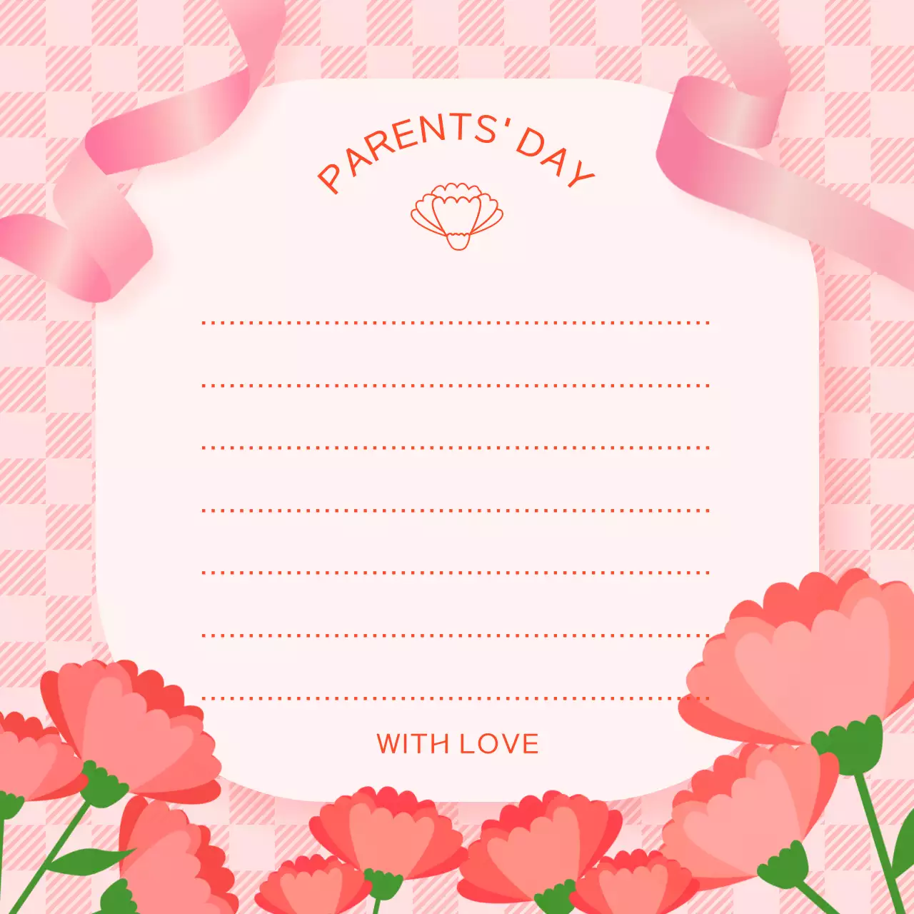 핑크 아기자기한 어버이날 감사 엽서프레임