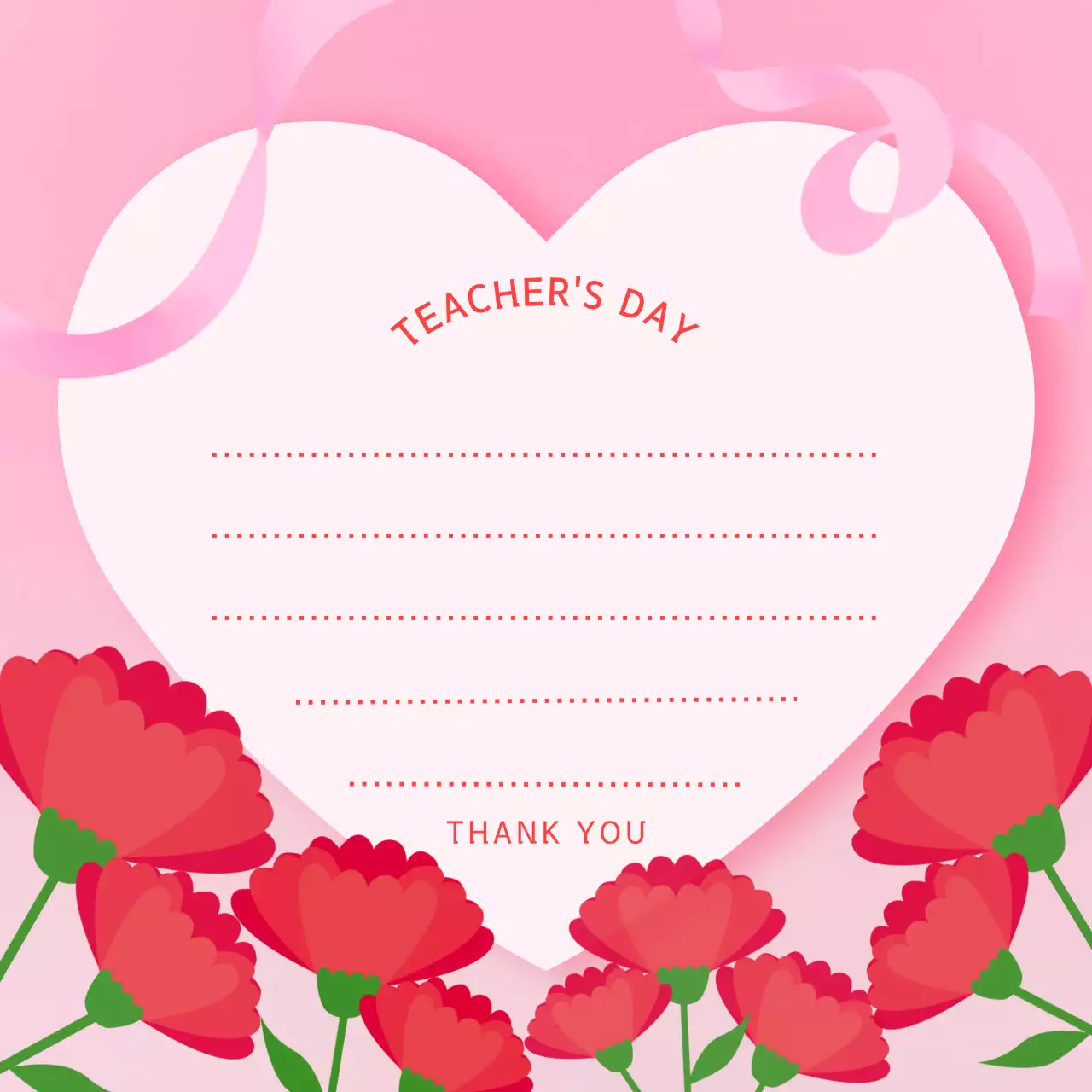 분홍색 아기자기한 스승의날 엽서프레임