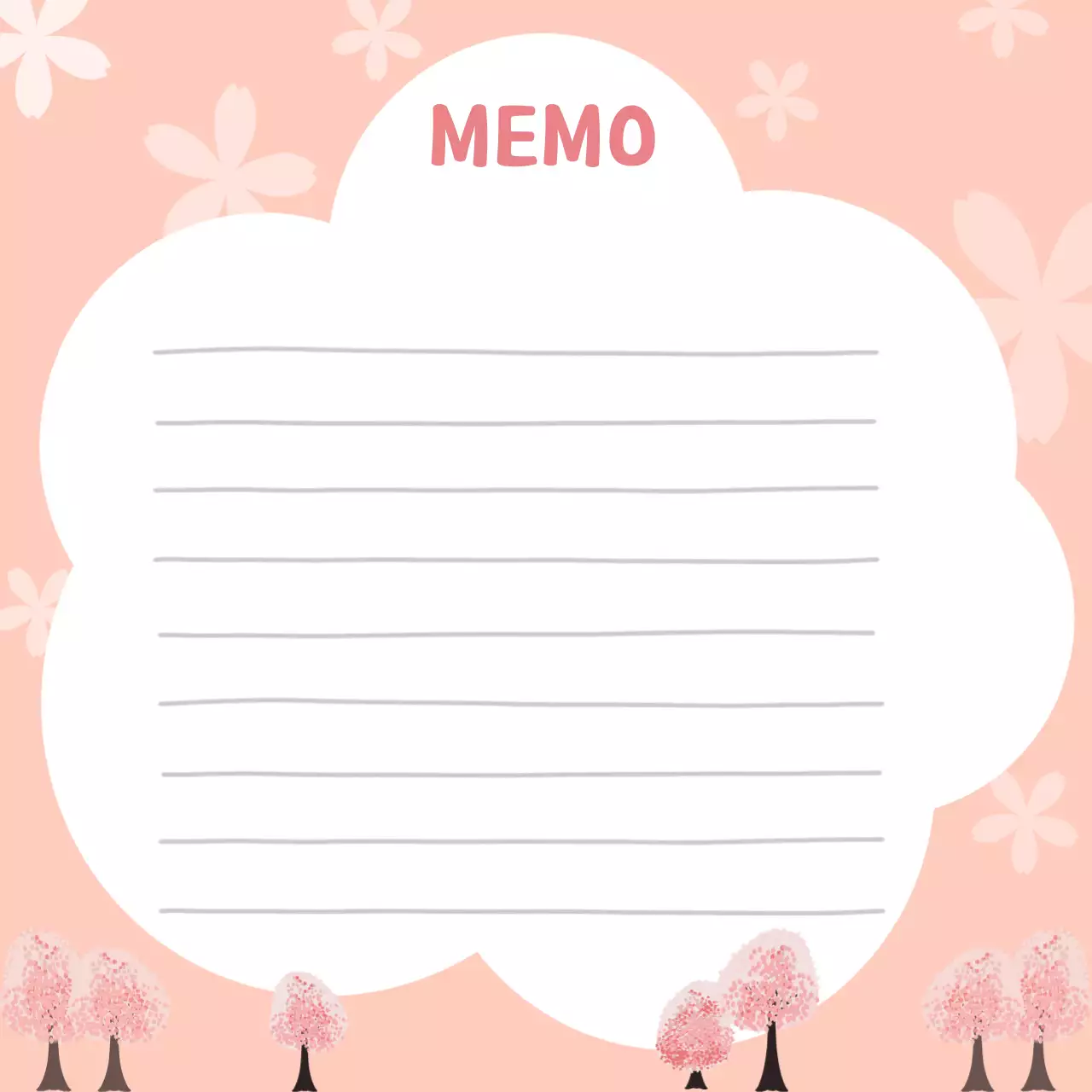 분홍색 아기자기한 벚꽃 프레임