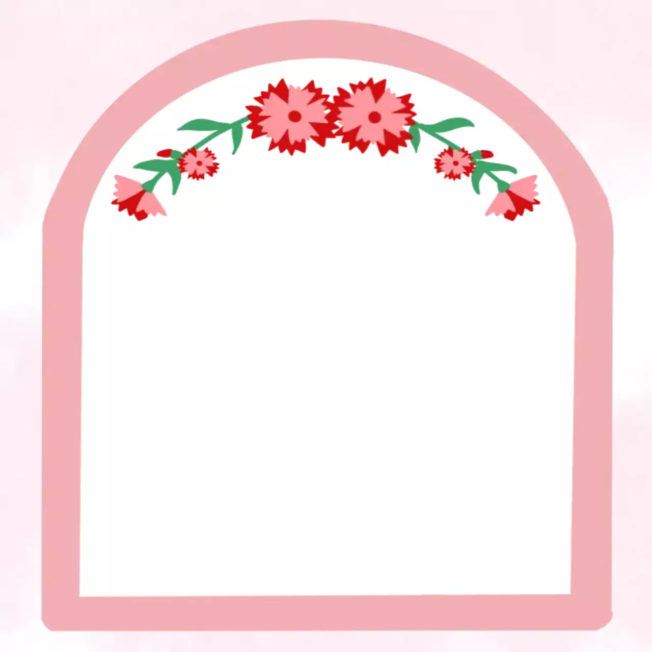 분홍색 아기자기한 꽃 장식 엽서