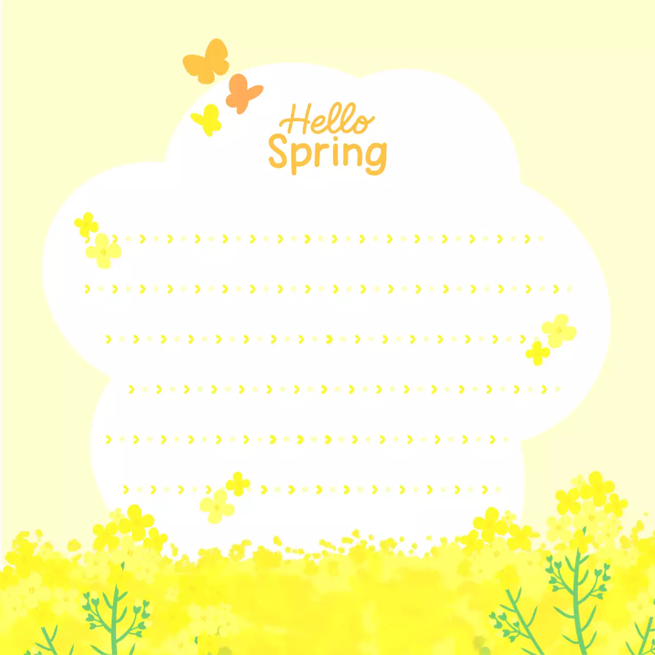 노랑 아기자기한 봄꽃 프레임