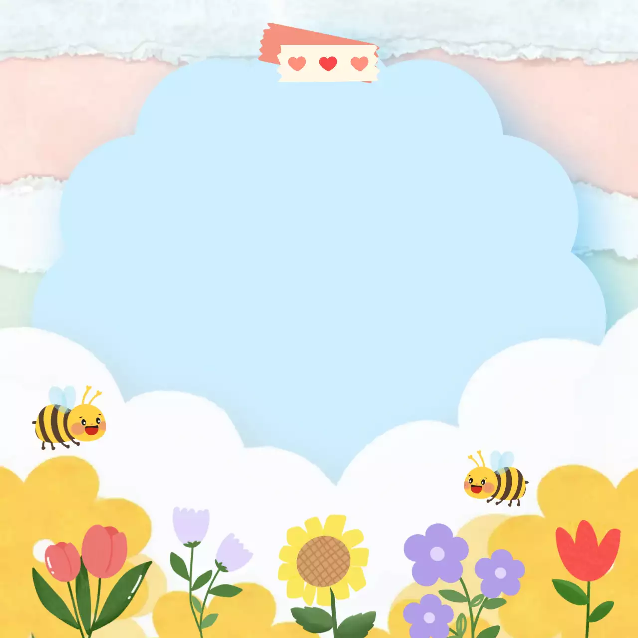 하늘색 화사한 정원박람회 포토프레임