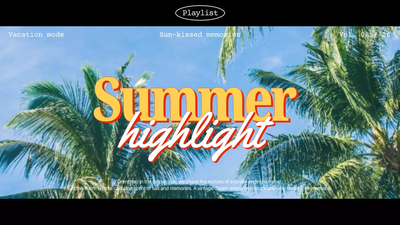 파란색 모던 여름 레트로풍 플레이리스트