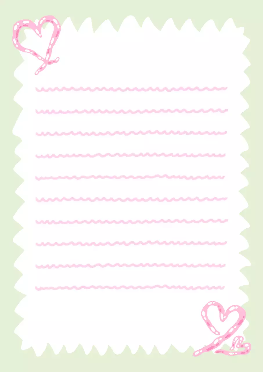 연두색 아기자기한 편지 장식