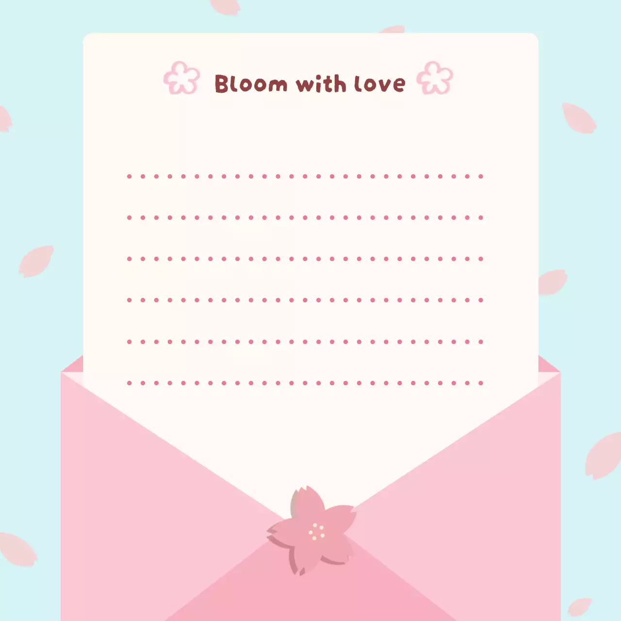 핑크색의 아기자기한 봄 메시지 프레임