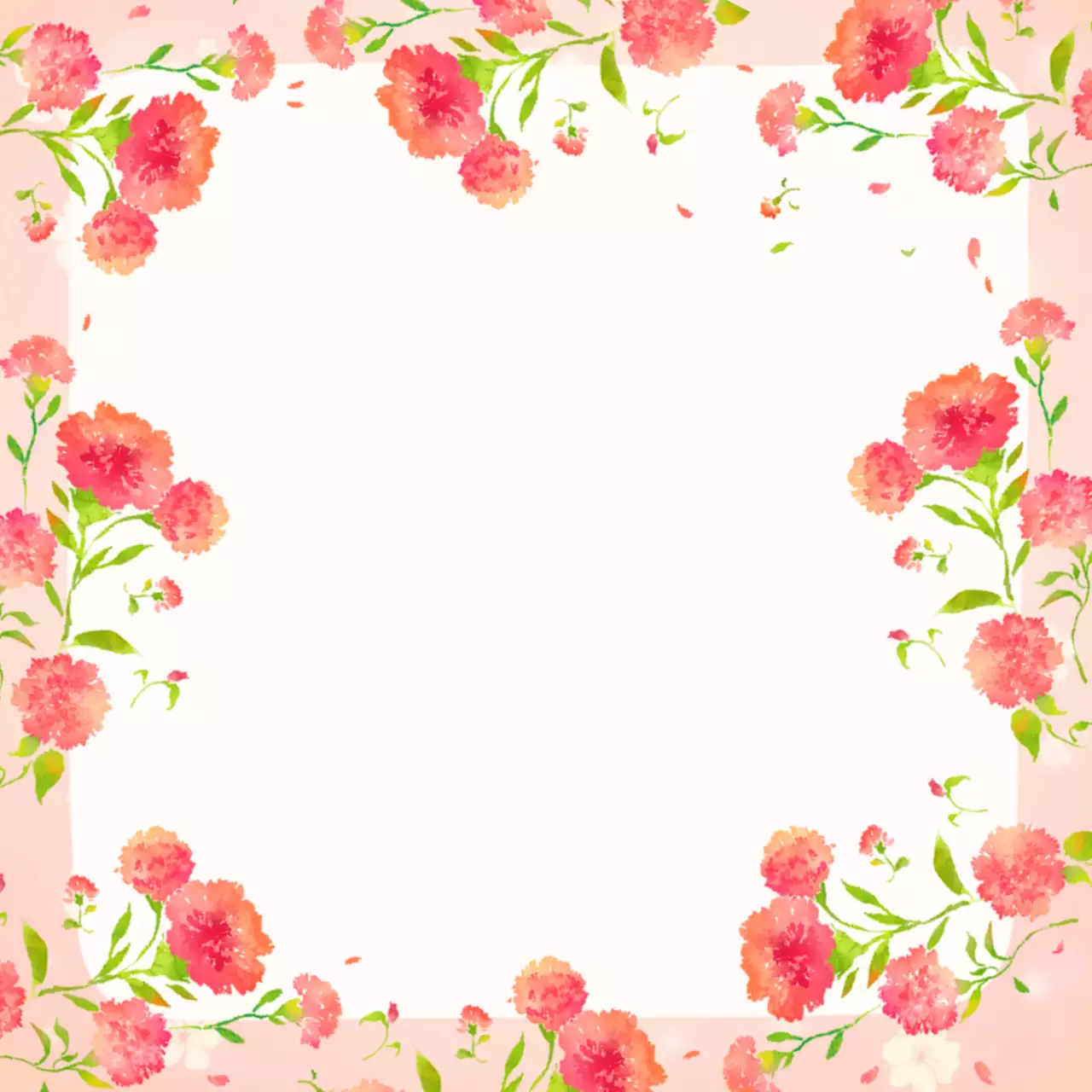 핑크 레드 아기자기한 카네이션 프레임