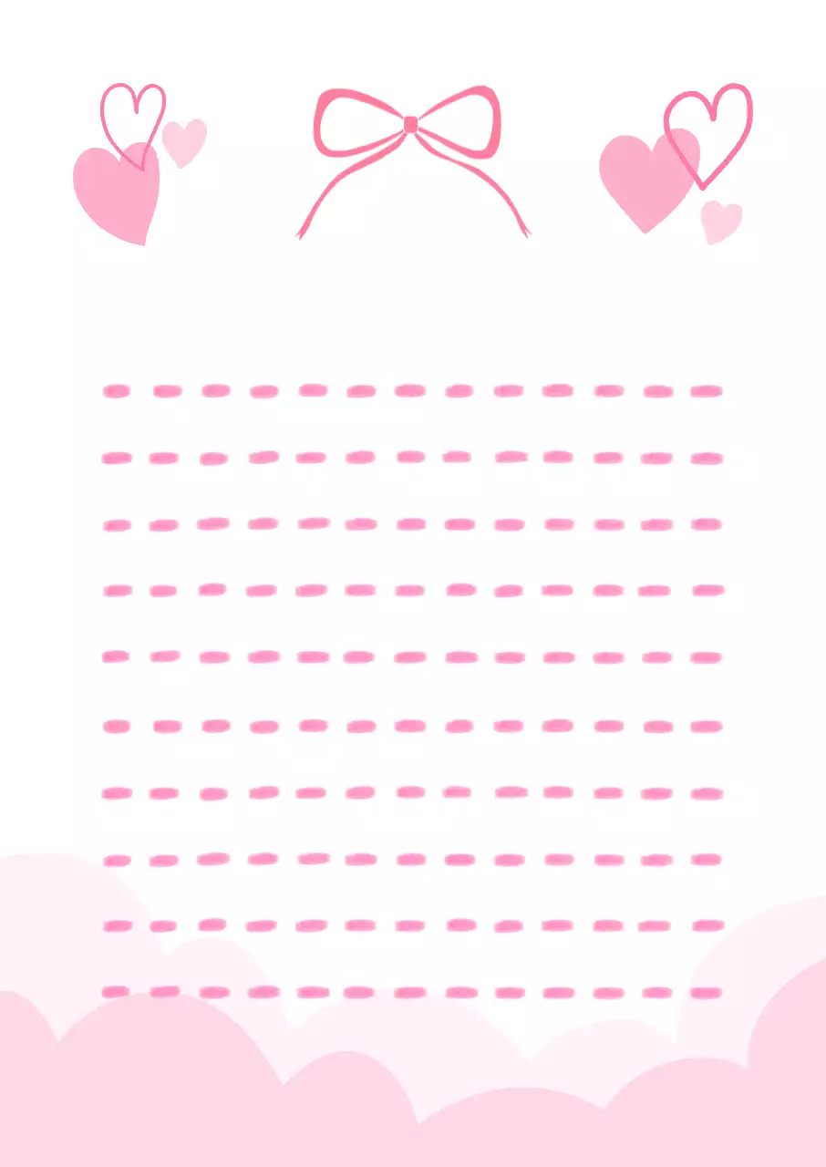 분홍색 아기자기한 사랑 편지