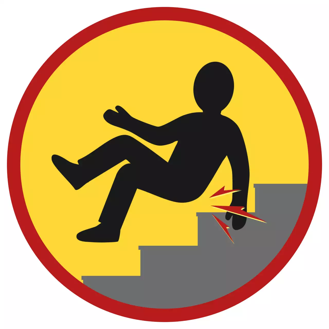 빨강 심플 미끄럼 주의 안전 지침