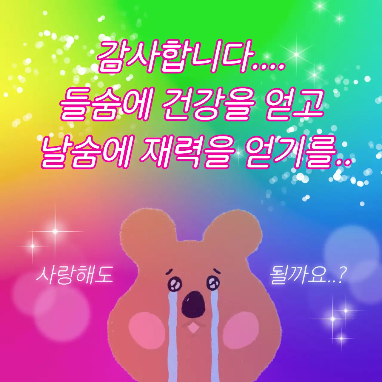 무지개 아기자기한 감사 인사