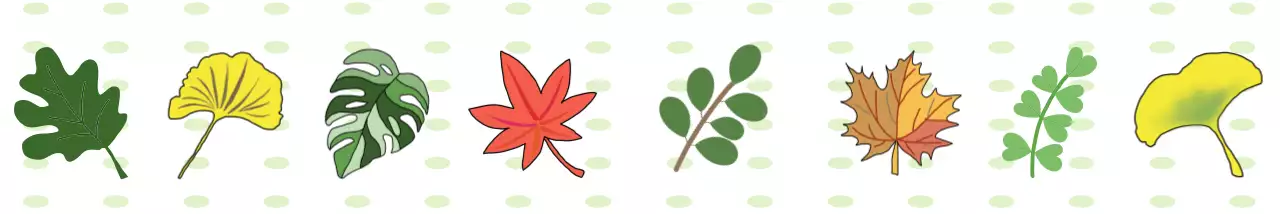 노랑 단순 자연 나뭇잎 모양 줄 테이프