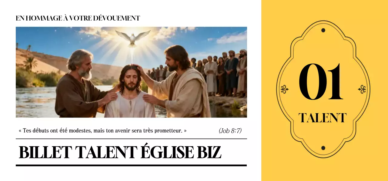 Événement de l'église simple jaune 1 Talent