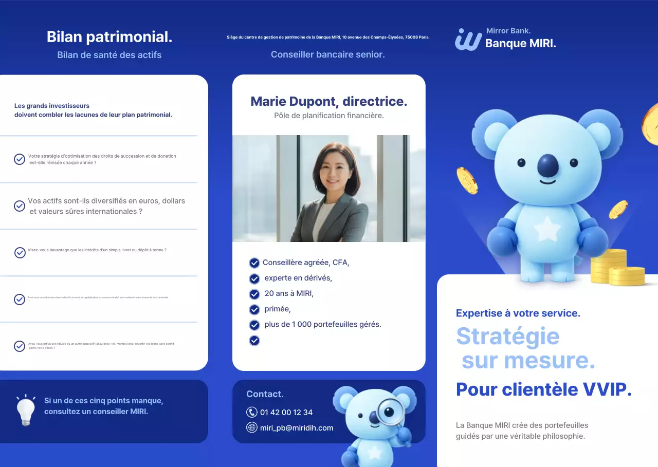 Promotion des services financiers modernes bleus