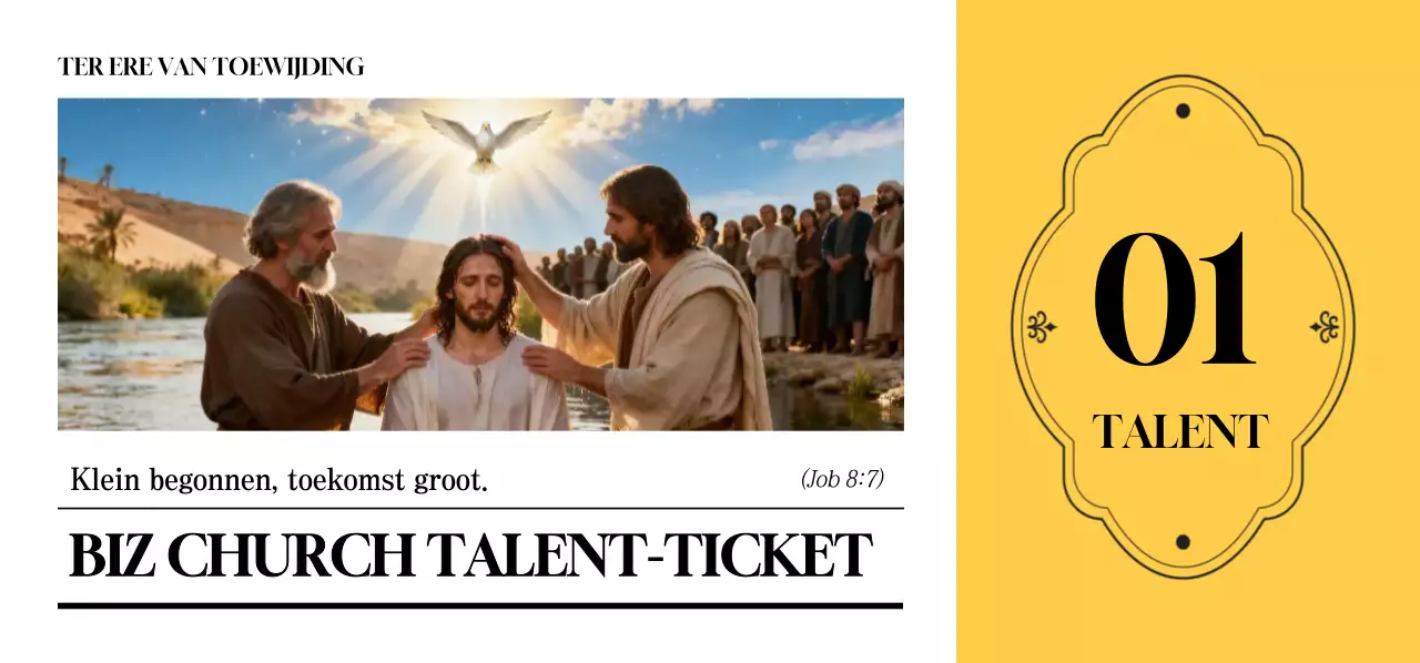 Geel Eenvoudig Kerk Evenement 1 Talent