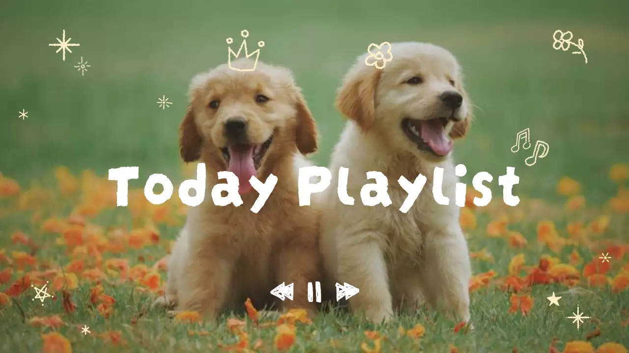 초록 심플 강아지 플레이리스트 짤