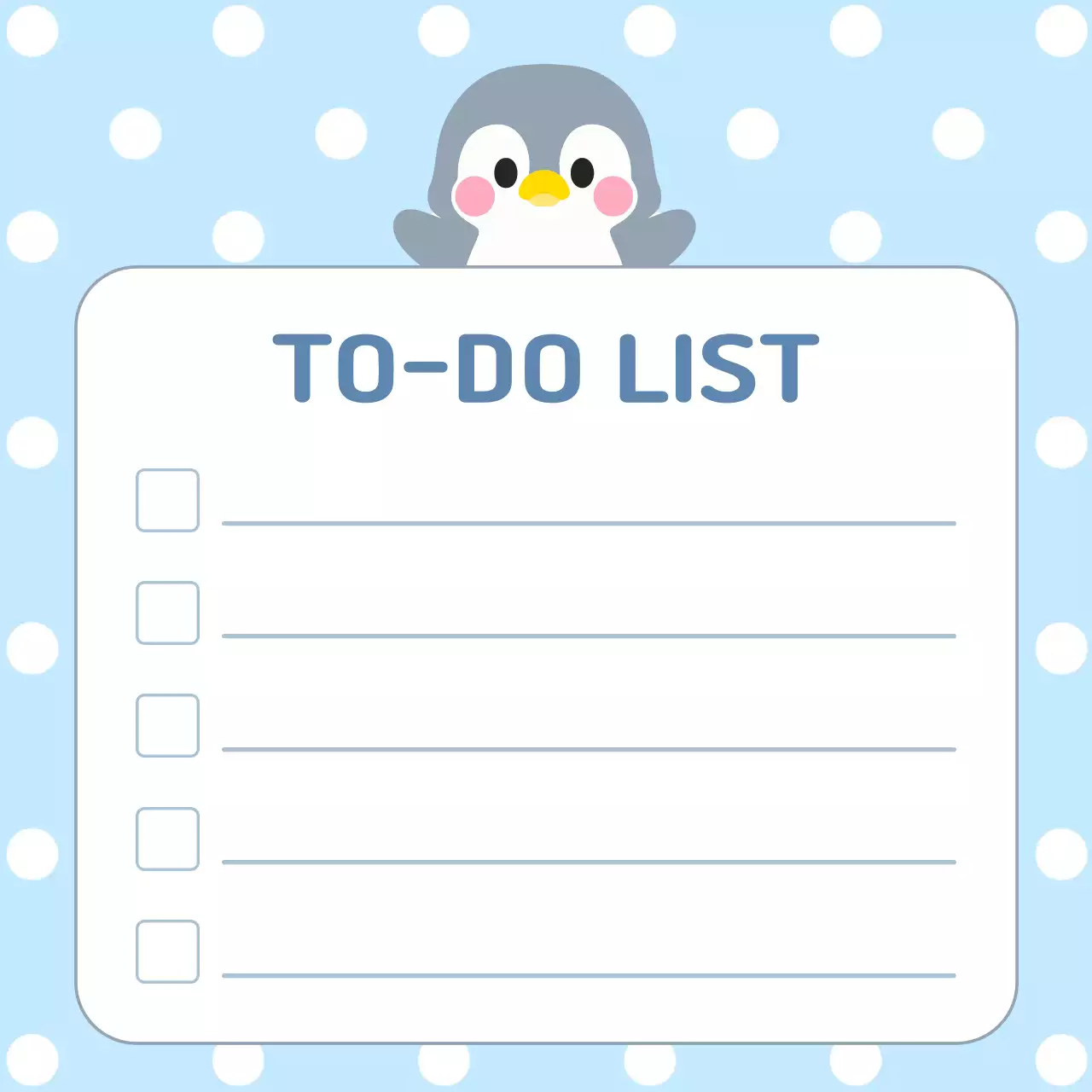 하늘색 아기자기한 체크리스트